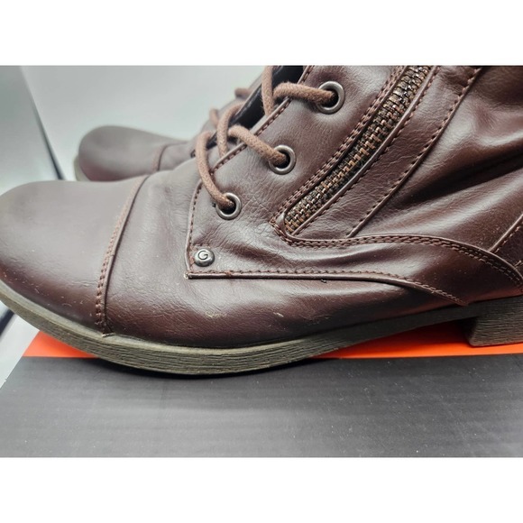 Guess Women's Dark Brown Boot Bootie Size 10M Barb Style - Picture 7 of 14
